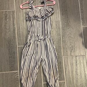 Jessica Simpson Navy and White Striped Kids Romper
